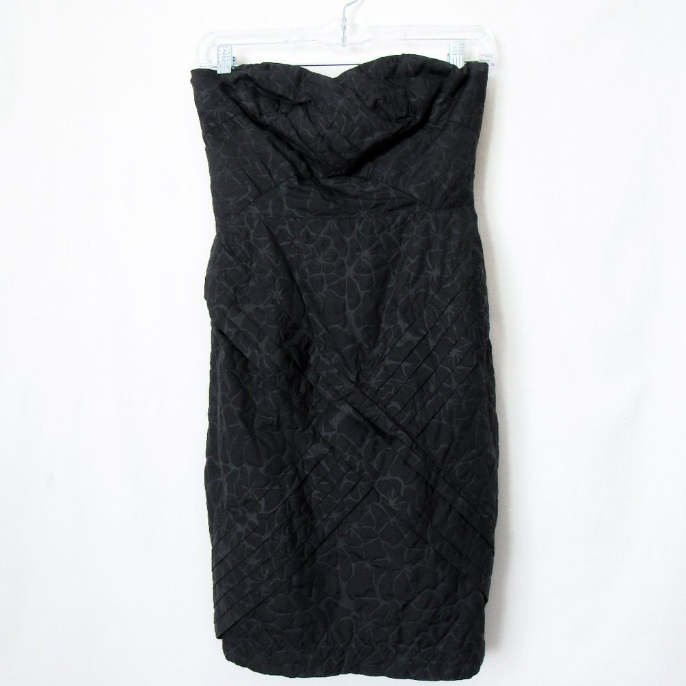 JEAN PAUL GAULTIER x Target Chic Embossed Taffeta Party Cocktail Dress/Black-SZ3